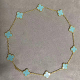 Light blue 18k gold platter 4 PCs set van cleef