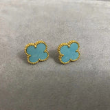 Light blue 18k gold platter 4 PCs set van cleef