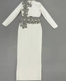 Long Skirt Shoulder Flower Set white