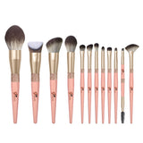 12 PCS PINK AND GOLD LUXURY RHINESTONES BRUSHES
