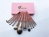 12 PCS PINK AND GOLD LUXURY RHINESTONES BRUSHES