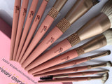 12 PCS PINK AND GOLD LUXURY RHINESTONES BRUSHES