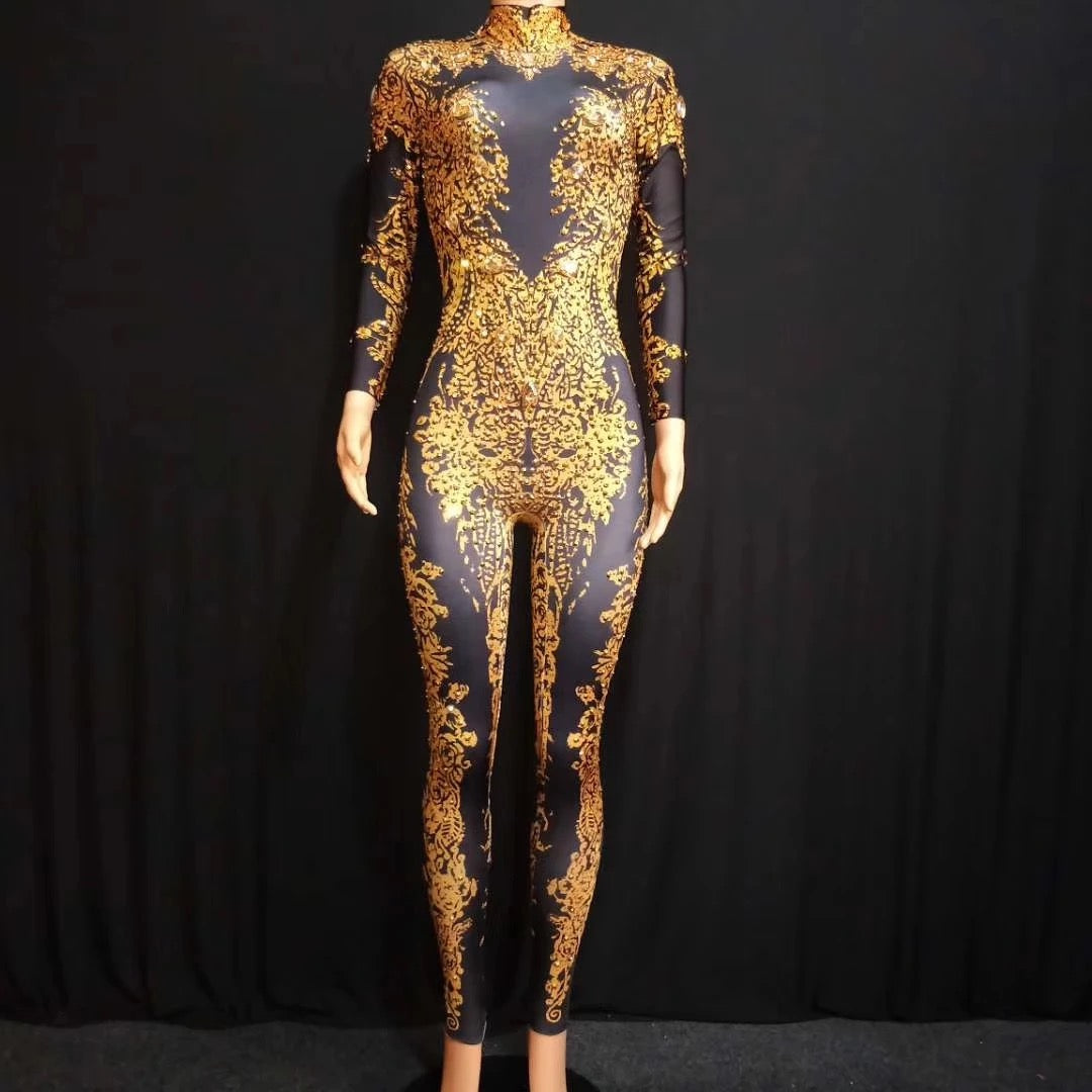 Mimi gold and black jumpsuit
