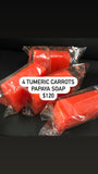 4 jumbo papaya tumeric carrots soap